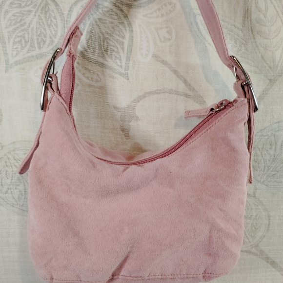 The Unbranded Brand Handbags - Elegant Pink Suede Shoulder Bag